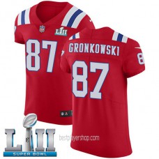Mens New England Patriots #87 Rob Gronkowski Elite Red Super Bowl Vapor Alternate Jersey Bestplayer